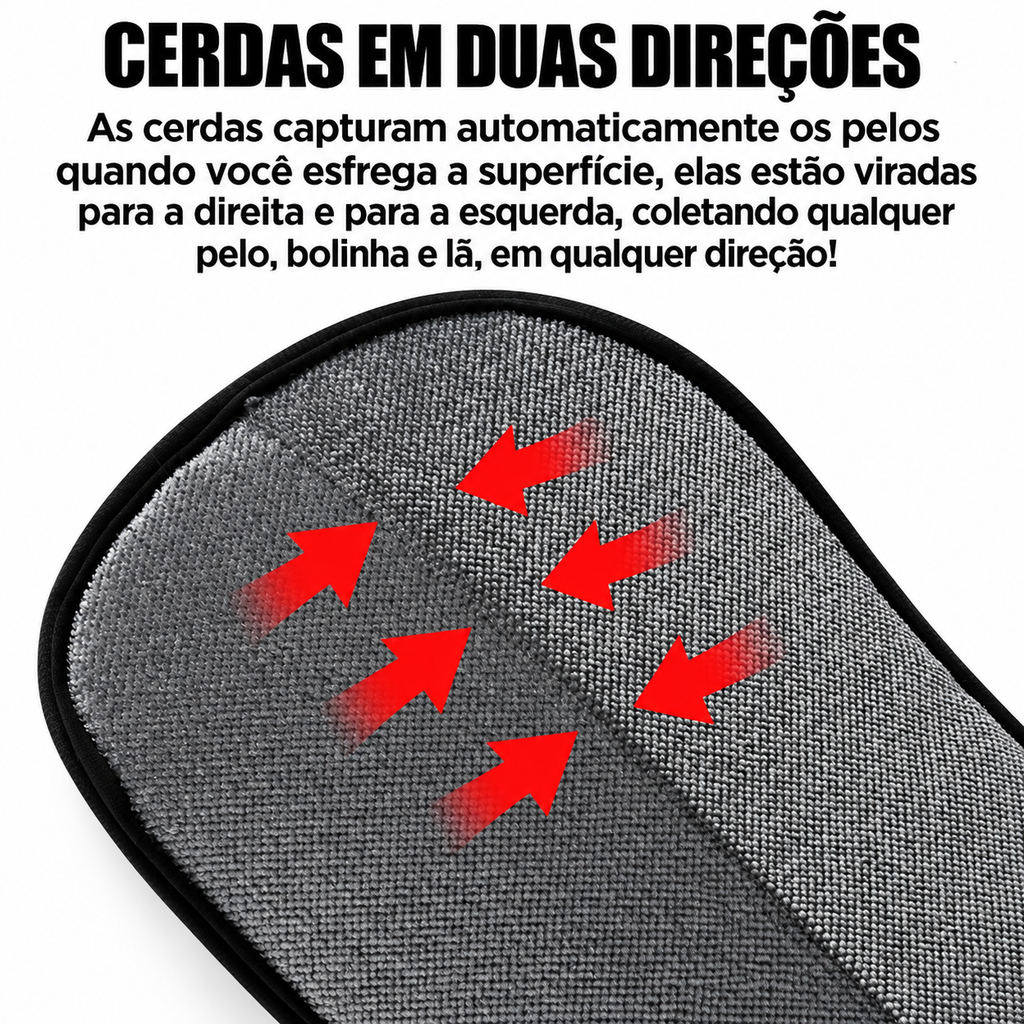 Luva para remoção de pelos reutilizável, dupla face para animais de estimação, carpetes e roupas.