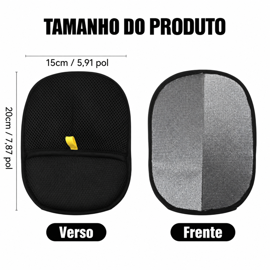 Luva para remoção de pelos reutilizável, dupla face para animais de estimação, carpetes e roupas.