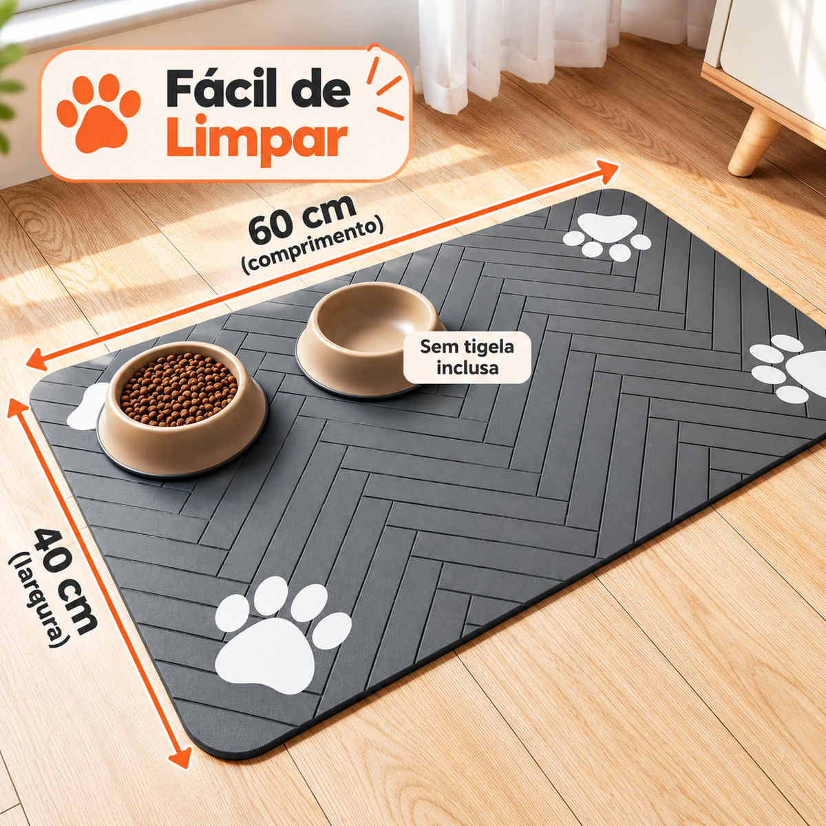 Tapete higiênico, impermeável, para cães e gatos.
