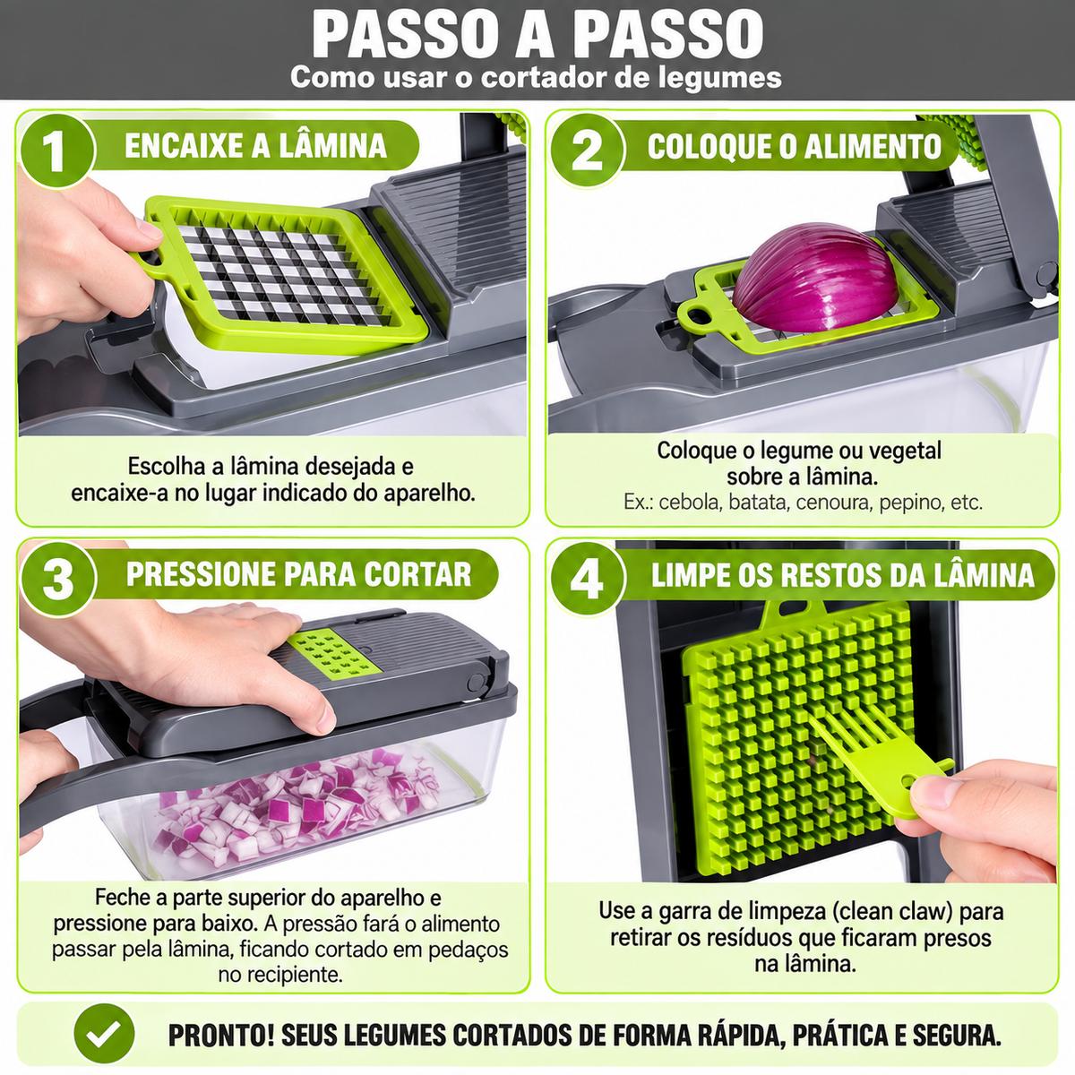 Ralador e fatiador de legumes, multifuncional.